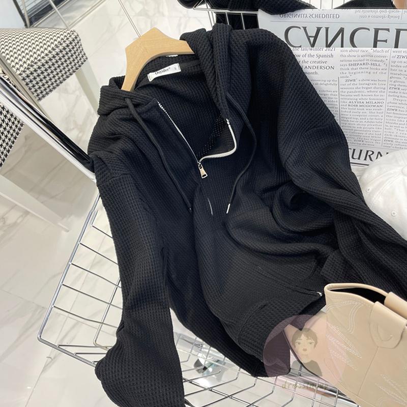 Áo Khoác Dài Tay Có Khóa Kéo Màu Sắc Thời Trang Cho Nữ