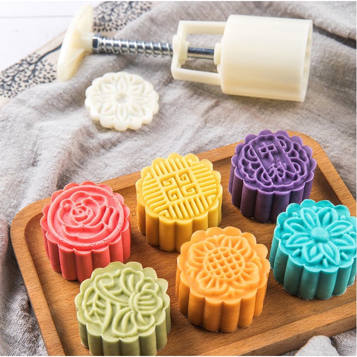 Khuôn làm bánh trung thu gia dụng ép tay thủ công 50g / 63g / 100g