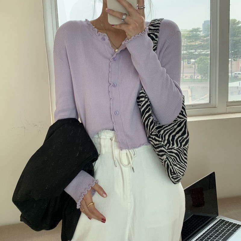 Áo khoác Cardigan dệt kim dài tay thiết kế mới thời trang mùa thu theo phong cách hàn quốc cho nữ