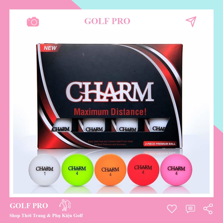 Bóng golf Charm nhập khẩu chính hãng từ Canada 1 Hộp 12 quả BB004