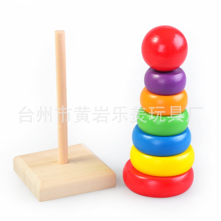 Đồ chơi tháp xếp hình gỗ cầu vồng KB216075 đồ chơi gỗ phát triển trí tuệ