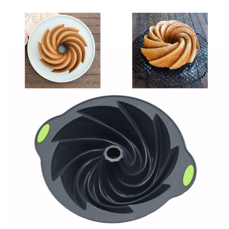 COLO  30 x 8.5cm Silicone Spiral Pattern Bunch Savarin Bread Cake Mold for Mousse Dessert Brownie Cake Decoration DIY Baking