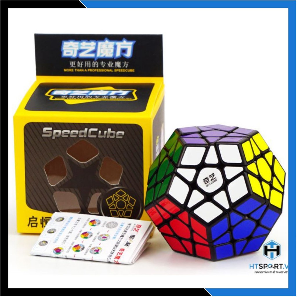 RuBik Lập Phương, Rubik Megaminx 12 Mặt Khối Lập Phương Viền Đen, Phát Triễn IQ Cao Cấp ( Black )