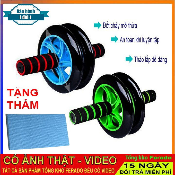 [Mã FAMAYMA2 giảm 10K đơn 50K] con lăn tập bụng 4 bánh - full box ( hàng loại 1)