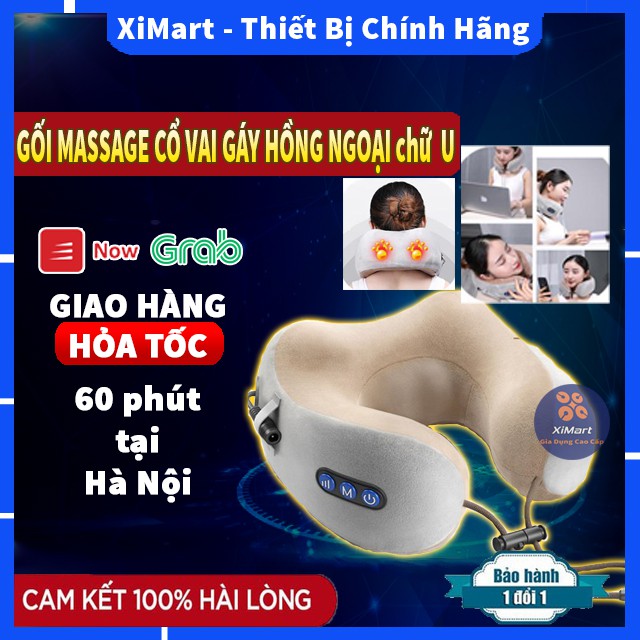 [MỚI] Gối Massage Hồng Ngoại Tích Điện Matxa Cổ Vai Gáy Tích Điện Giảm Đau Nhức Ngay Trong 15 phút - BH 1 đổi 1 - XiMart