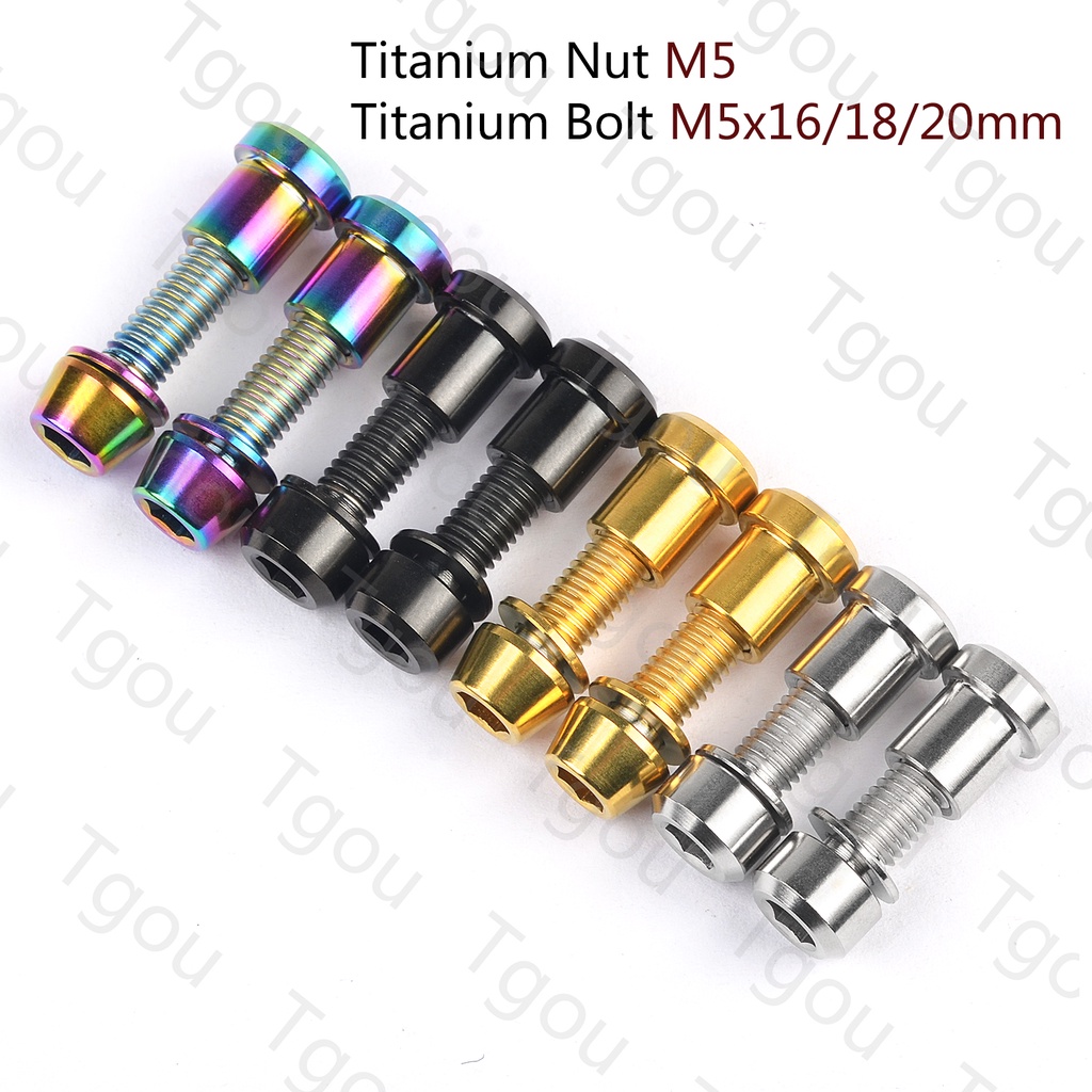 Bu Lông Titan M5x16 / 18 / 20mm Kèm Đai Ốc M5 Ti Cho Bộ Chế Hòa Khí Thân 3t