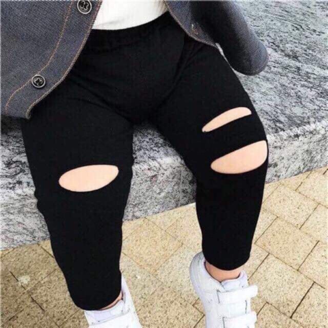 Quần legging rách gối cho bé