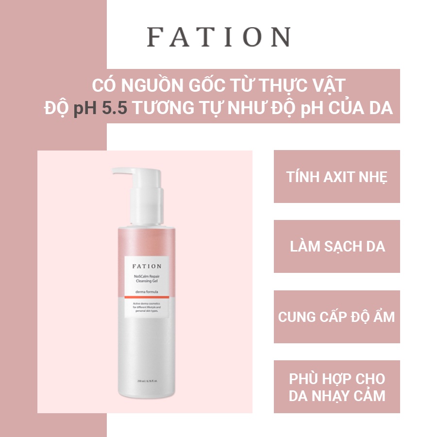 Gel Rửa Mặt Phục Hồi Da FATION NoSCalm Repair Cleansing Gel 200ml