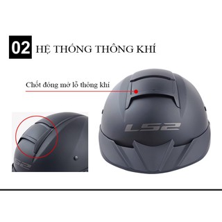 Mũ nửa đầu nổi tiếng LS2 OF590 Rebellion