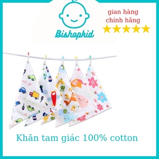 Khăn quàng cổ cotton loại 1 cho bé,yếm tam giác có cúc bấm (cho bé 0-4 tuổi)-Bishopkid