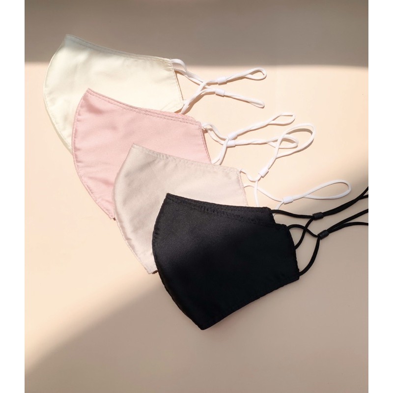 Khẩu trang thời trang vải lụa cao cấp 2 lớp thoáng mát (có 10 màu) | BigBuy360 - bigbuy360.vn