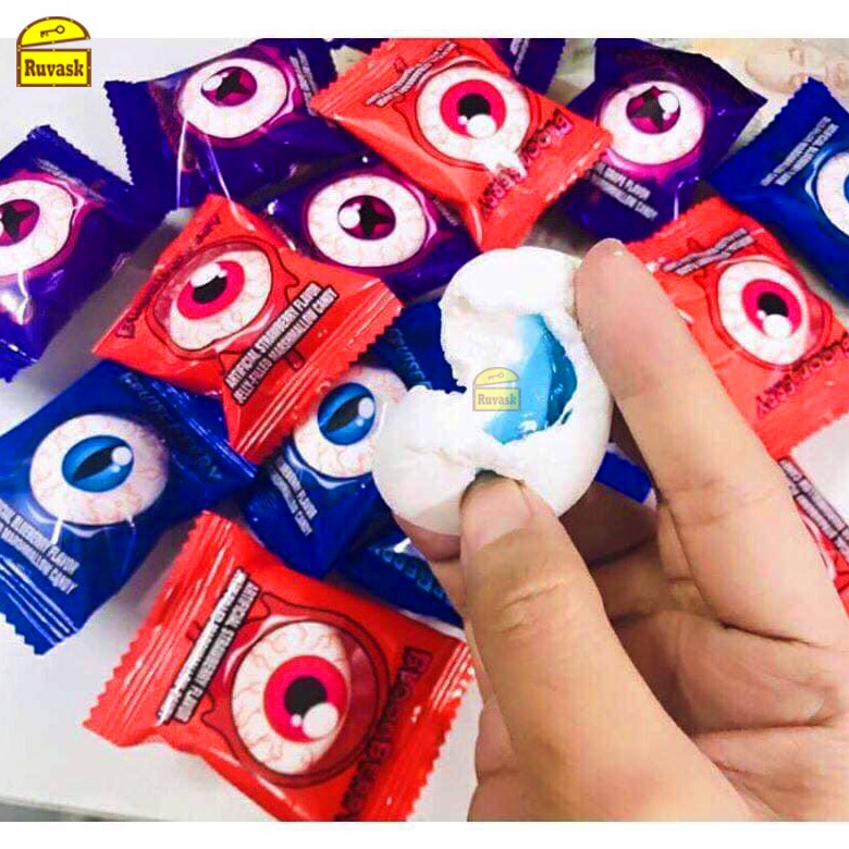 Kẹo Dẻo Marshmallow Hình Con Mắt Hàn Quốc Gói 230g - Kẹo Siro 3 Vị Dâu, Nho, Việt Quất - Kẹo Halloween Lễ Hội Ruvask