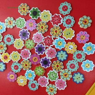 Túi 5 nút gỗ hoa xinh xắn 🌸🌻🌼