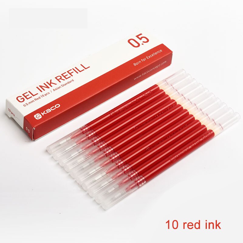 Hộp 10 Ruột Bút Bi Mực Nước Ngòi 0.5mm 110mm 110mm Nhiều Màu Sắc