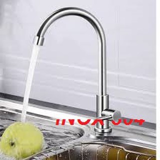 Vòi rửa bát đơn, cắm chậu, cắm tường inox 304 o&t