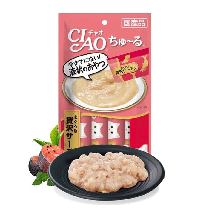 Súp thưởng cho mèo Ciao Churu - gói 4 thanh 56g, nhiều dinh dưỡng, kích thích thèm ăn cho Mèo nhiều vị