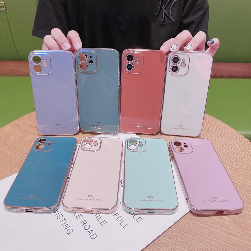 Ốp Điện Thoại TPU Siêu Mỏng Mạ Bóng Bảo Vệ Cho iPhone 14 13 12 11 Pro MAX X XR XS MAX 8 7 Plus + SE 2020