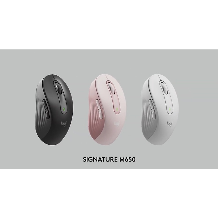 Chuột không dây Logitech Signature M650 Wireless / Bluetooth - Hàng Chính Hãng | Cuộn SmartWheel, giảm ồn, nút tùy chỉnh