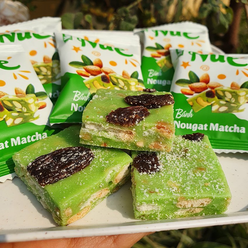 Bánh Nougat GÓI 250G - MatCha - Sữa - Kẹo hạnh phúc - Ăn vặt healthy - Vị ngọt nhẹ tự nhiên mềm dẻo.