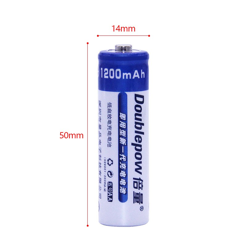 Vỉ 4 Pin Sạc AA 1200mAh Doublepow Tặng Hộp Đựng Pin