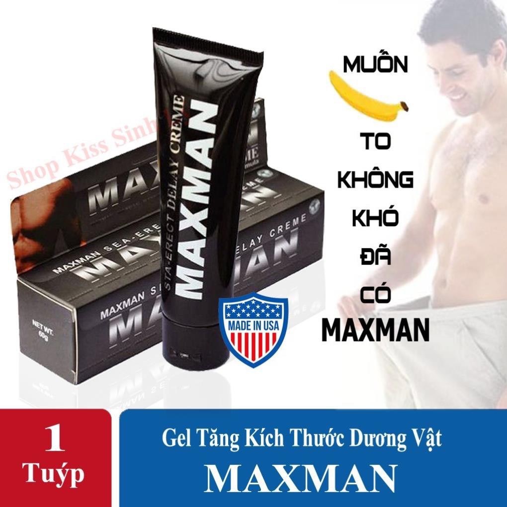 Gel MAXMAN [Hàng USA]  - Gel Bôi Tăng Kích Thước Cậu Nhỏ,Chống xuất tinh sớm, tăng khoái Cảm.