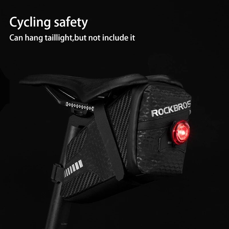 Túi Treo Yên Xe Đạp ROCKBROS Chất Liệu Không Thấm Nước Vân Carbon Vạch Phản Quang Dùng Cho Xe MTB/Road