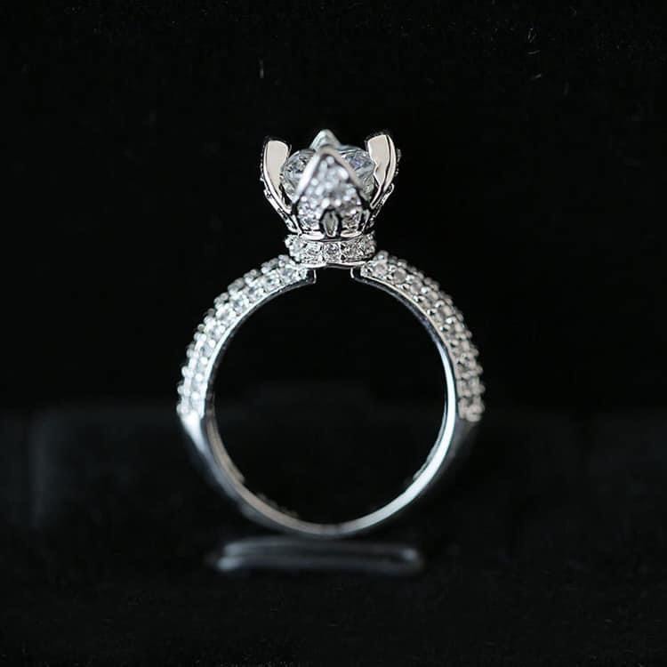 Nhẫn Bạc Ta Đính Đá Cao Cấp  CaoBac Silver Vương Miện Kim Cương Nhân Tạo Sang Trọng Dành Tặng Riêng Cho Bạn Gái
