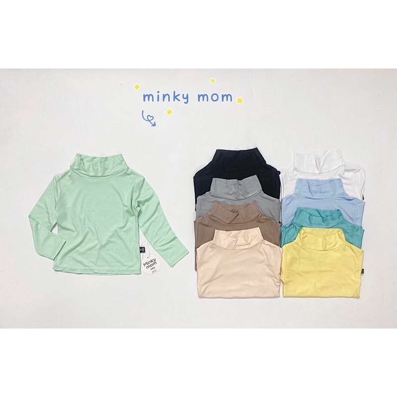 Áo Giữ Nhiệt Minkymom Cổ Lọ 3 Phân Mềm-Mát-Mịn, Áo Bún Giữ Nhiệt Mặc Lót Trong Cho Bé