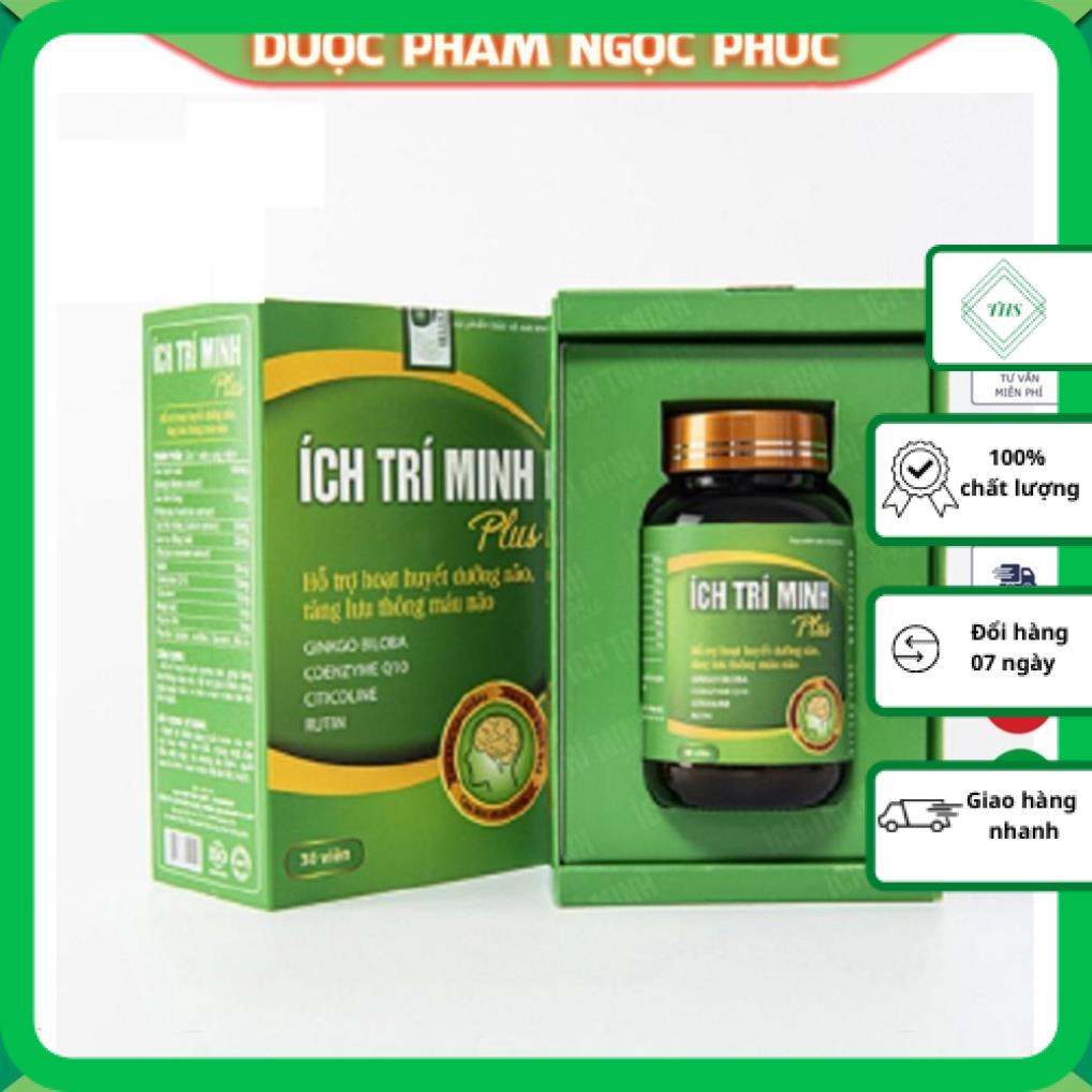 Ích Trí Minh Plus Hỗ trợ tăng tuần hoàn máu não cải thiện trí nhớ hiệu quả   lọ 30 viên -𝘿𝙋_𝙉𝙜𝙤̣𝙘 𝙋𝙝𝙪́𝙘