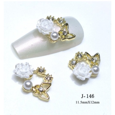 charm hoa tròn trang trí nail