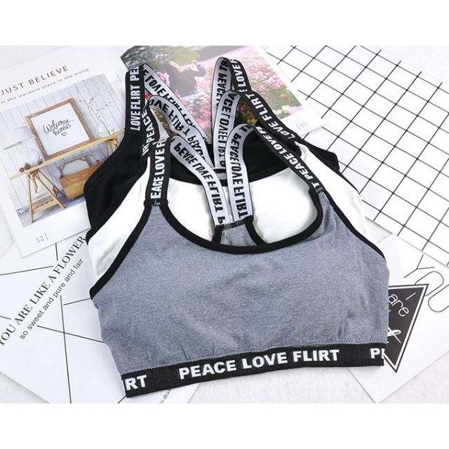 Bra gym chữ viền toàn bộ