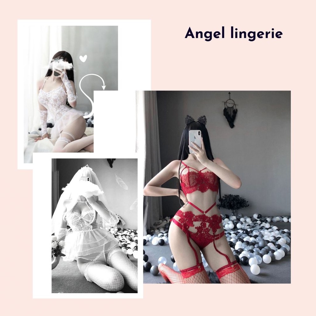 Đồ ngủ sexy đồ lót nữ cosplay hoá trang quyến rũ Angel cô dâu cô thỏ cô hầu gái
