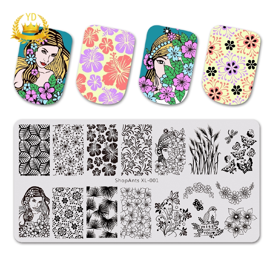 [Hàng mới về] Bảng inox đóng dấu trang trí móng tay thủ công họa tiết hoa cương và hoa hình học cổ điển hiệu SHOPANTS