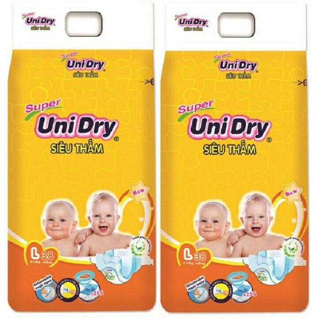 Tã Dán UniDry Super Bịch Đại Đủ Size S46/M42/L38/XL34