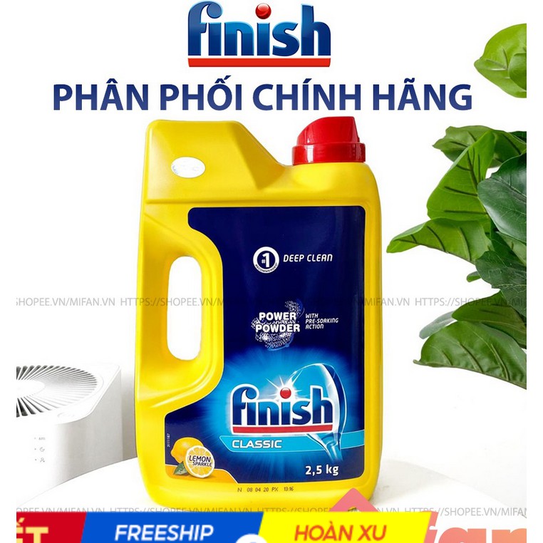 Bột Rửa Chén Finish 2.5kg Hương Chanh - PHÂN PHỐI CHÍNH HÃNG