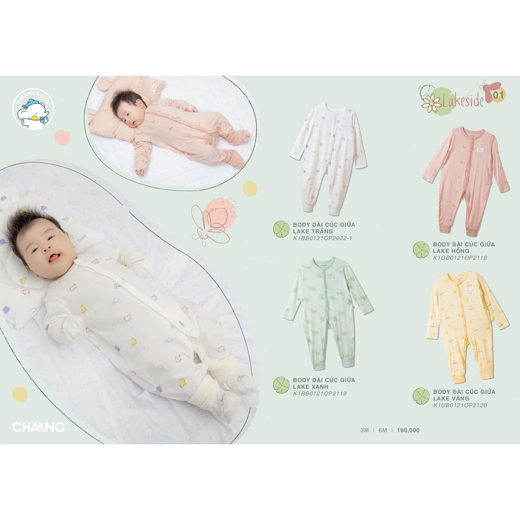 Chaang body cúc giữa cotton cho bé sơ sinh, body em bé lake