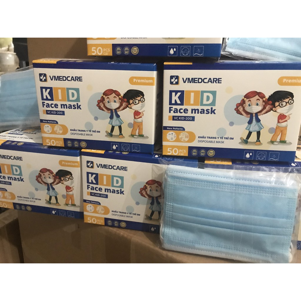 hộp 50 chiếc Khẩu Trang Trẻ Em  Kháng Khuẩn. [Sãn Hàng]