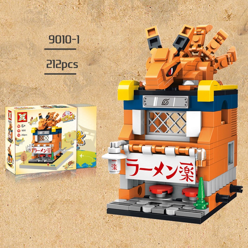 [COMBO 4 BỘ] MÔ HÌNH ĐỒ CHƠI LẮP RÁP LEGO CITY TOÀ NHÀ PHONG CÁCH ANIME hokage naruto kakashi sasuke garaa moc