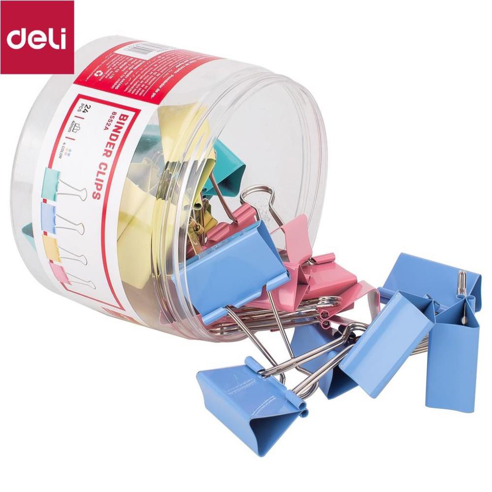 Kẹp bướm Deli - 24 chiếc/hộp - E8552A [Deli]