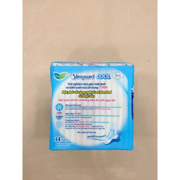 Băng Vệ Sinh ban ngày Laurier Slimguard Cool siêu mỏng 1mm mát lạnh