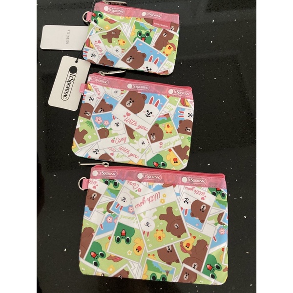 Link 9 Túi ví vải dù chính hãng LeSportsac bền đẹp mẫu Gấu Thỏ Vịt Brown Cony Choco Sally Line