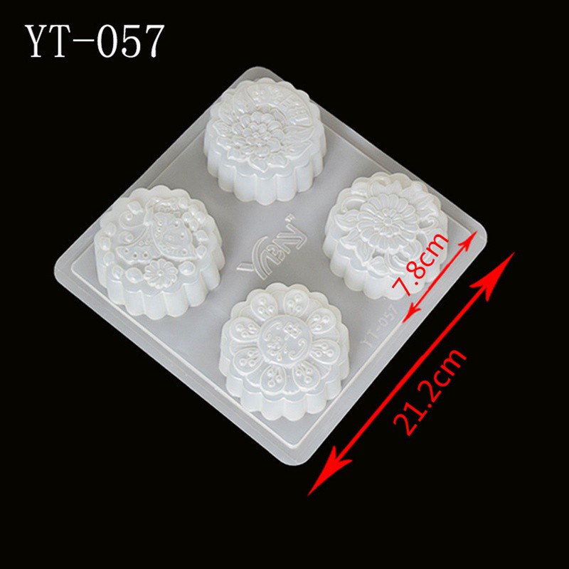 Khuôn Làm Bánh Trung Thu / Thạch Rau Câu 4 Ngăn Bằng Nhựa PP Hình Hoa / Bướm DIY