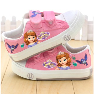 giầy bata quai dán hình elsa cho bé gái