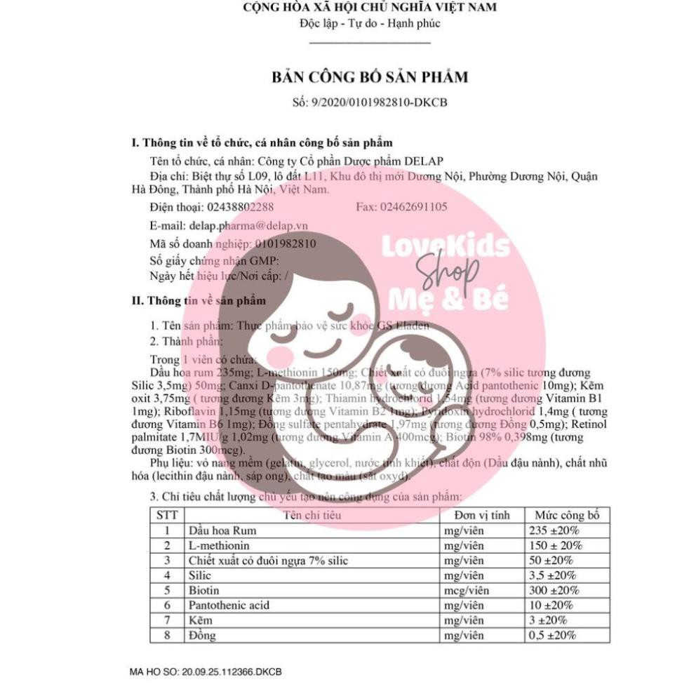 Giảm tóc KHÔ - XƠ - GÃY - RỤNG - Tóc bóng mượt chắc khoẻ - GS ELaden - Kèm quà tặng