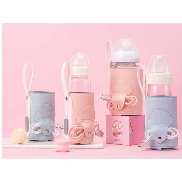 [Haobaby shop] Túi hâm sữa di động, ủ bình sữa thông minh, giữ nhiệt bình bằng USB cho bé