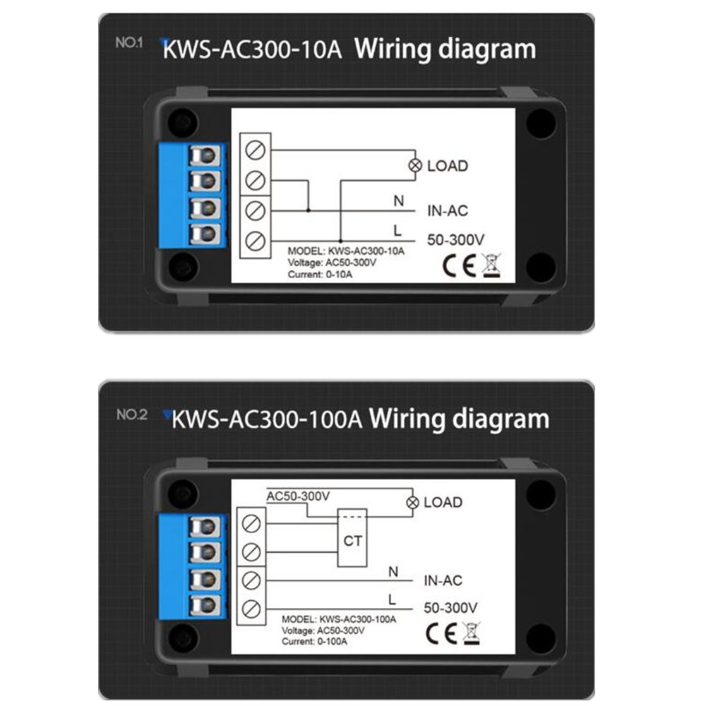 KWS KWS Thiết Bị Đo Công Suất Dòng Điện Ac 50-300v 0-100a