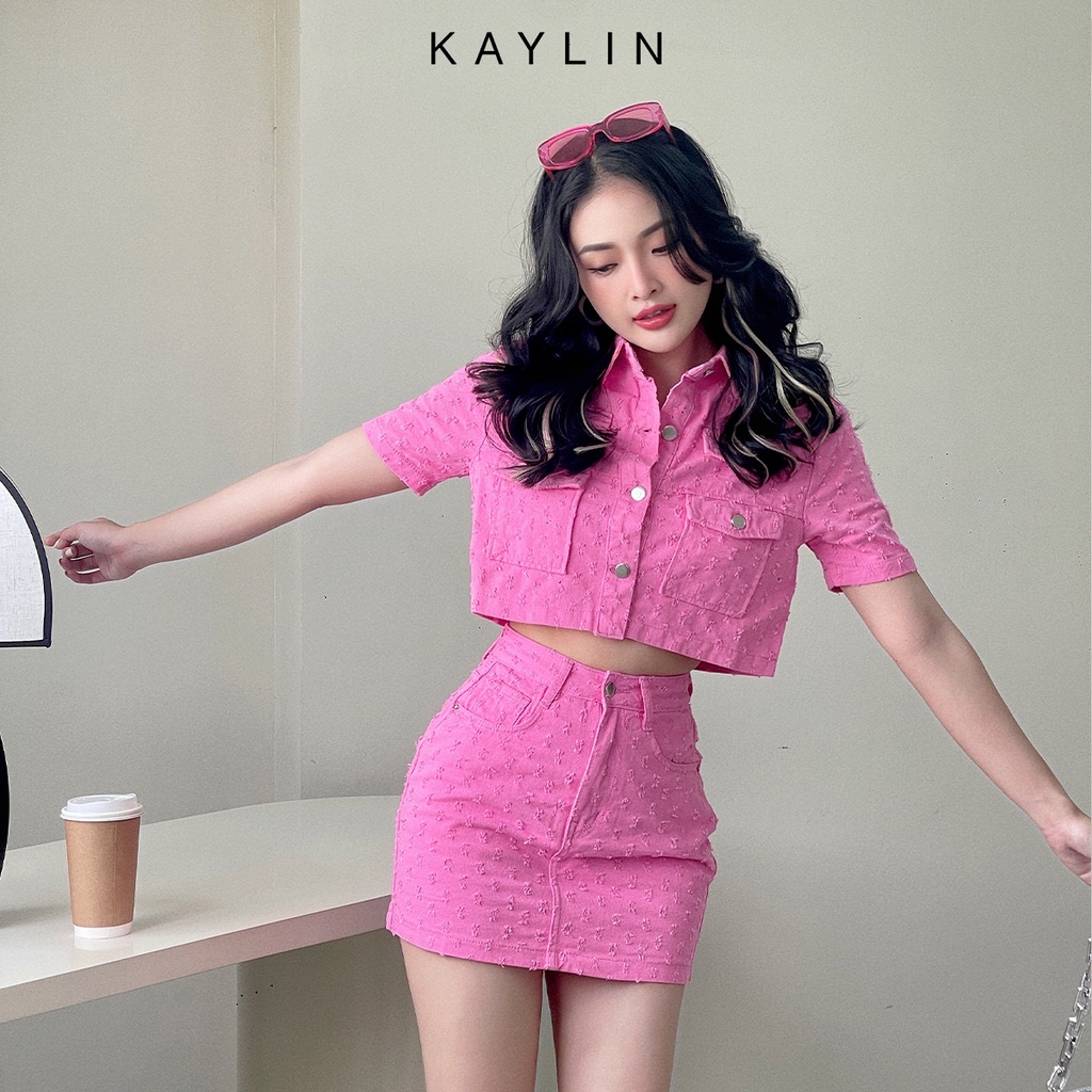 Set bộ áo và váy jean xù phong cách KAYLIN - N1745