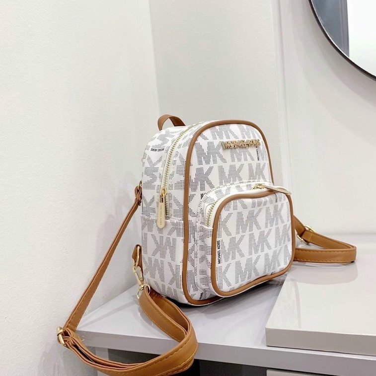 Balo mini nữ đeo chéo MK nhiều ngăn khóa kéo cao cấp size 20 cm