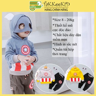 Bộ Thu Đông Cho Bé Trai Hình Captain America Mẫu Mới Cực Hot Chất Đẹp Từ 1 đến 4 tuổi