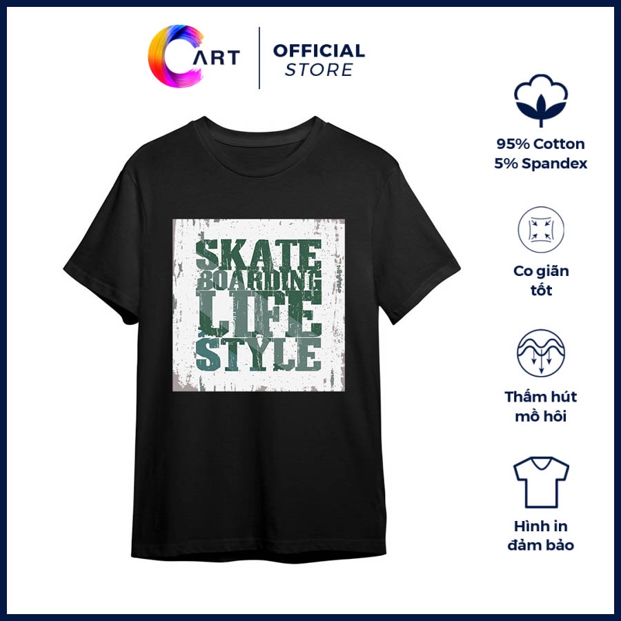 Áo Thun Unisex Nam Nữ Form Rộng C-Art Skate Boarding Life Style TS01-00418